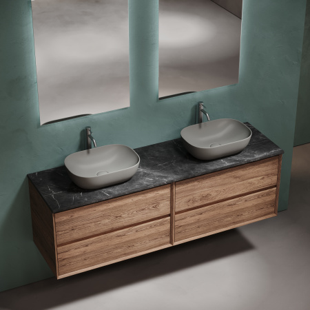 Столешница для ванной комнаты  SANCOS Black Sky 1600х460 c отверстием под смеситель, TT160A1X